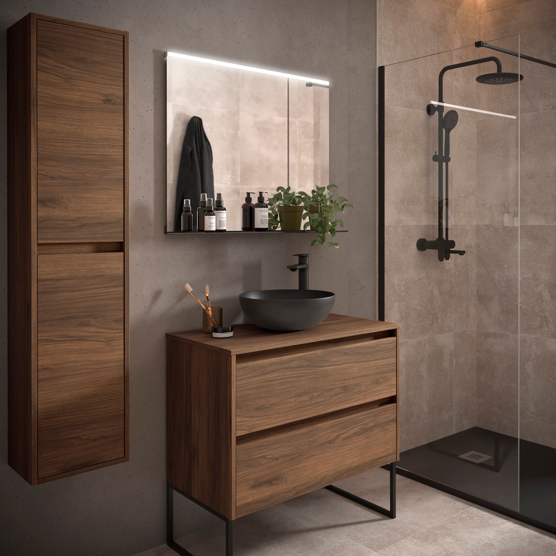 Salle de bain moderne offerte à l'achat d'une cuisine sur mesure